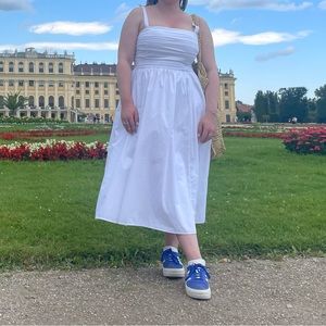 Abercrombie Emerson Poplin Wide Strap Midi Dress